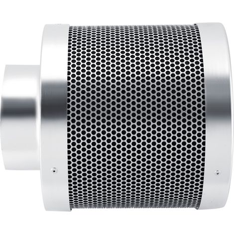 Filtro hidráulico de carbón – 180 mm (4 pulgadas) de acero inoxidable + algodón – Filtración de olores del 99,9% con flujo de aire optimizado (1/5)