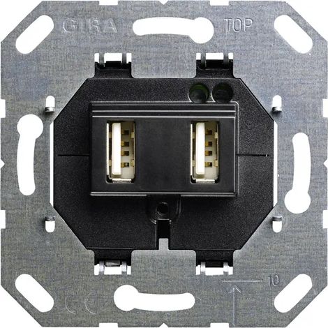 Gira Inserto USB Enchufe Estándar 55 Metálico