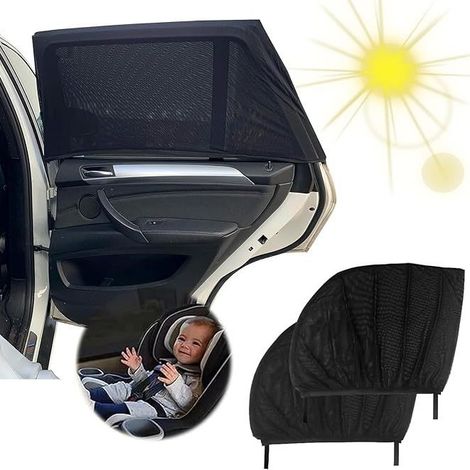 Sonnenschutz fürs Babyauto, 2 Stück Socken für Kinder und Haustiere, Blockieren von UV-Strahlen, Anti-Moskitonetz, Universalgröße für die meisten Autos