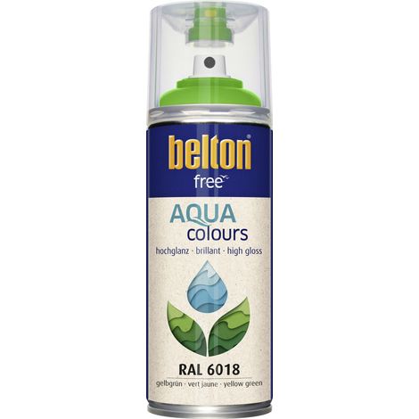 belton free Lackspray AQUAcolours 400 ml gelbgrün hochglanz Wasserlack