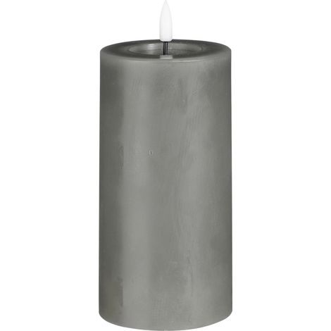 Mica Kerze 15 x 7,5 cm grau Flammenlose/LED-Kerze (1/2)