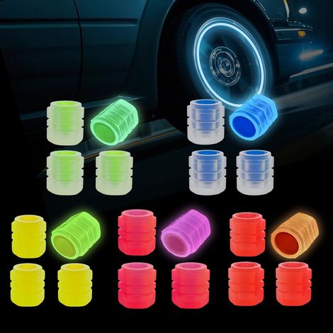 Lot de 20 Bouchons De Valve De Pneu,Bouchons De Valve Universels Fluorescents,Bouchon De Valve Voiture,Couvre-Valve Universel,pour Accessoire Universel pour Camions, SUV, Motos (5 Couleurs) (1/5)