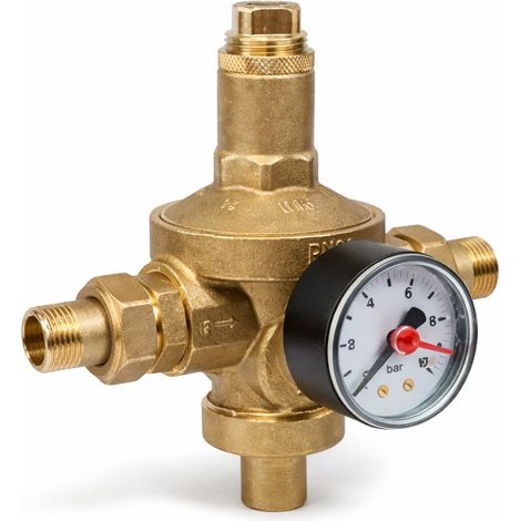 Schrägsitzdruckminderer mit Manometer Giacomini PN25 R153M  3/4"