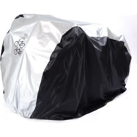 Housse de protection vélo imperméable anti-pluie et poussière - M, noir et argenté (1/4)