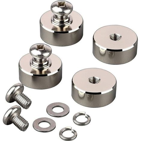 Lot de 4 aimants ronds en néodyme puissants de 40 kg avec filetage femelle M8, support magnétique amovible puissant pour l'éclairage, les outils, l'équipement avec boulon