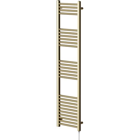 Colore Brushed Brass 1600mm x 400mm Straight Electric Heated Towel Rail (1/5)