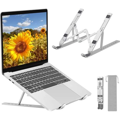 Support pour ordinateur portable, support pour ordinateur portable Tragbar, support pour ordinateur portable à 7 étages, support pour ordinateur Belüfteter Kühl, compatible avec MacBook et autres ordi (1/5)