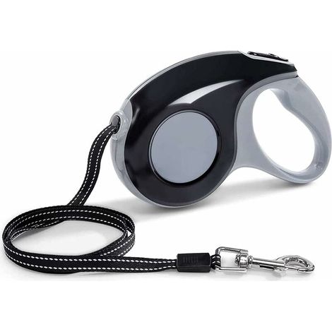 Laisses Rétractables pour Chiens(Black, 5 Meters), Corde de Traction télescopique, pour Chien Laisse de Formation,Freinage et Verrouillage à Un Bouton, Poignée Antidérapante, Maximum 15kg (1/5)