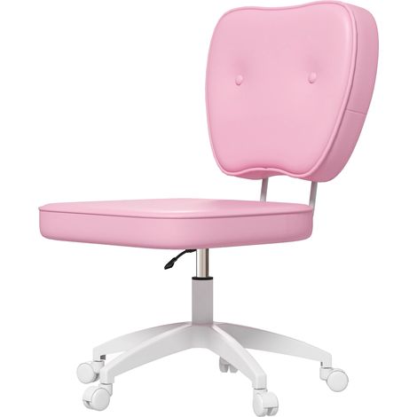 Fauteuil de bureau rose pivotant 360° hauteur réglable 46 x 59 x 82-92 cm