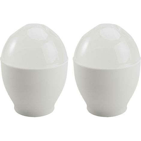 Lot de 2 mini moules à œufs vapeur portables pour micro-ondes, idéaux pour la cuisine à domicile. (1/4)