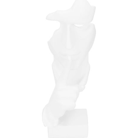 Statuette Abstraite en Résine Blanche pour Décoration Intérieure Bureau - Art Contemporain BS914 (1/5)