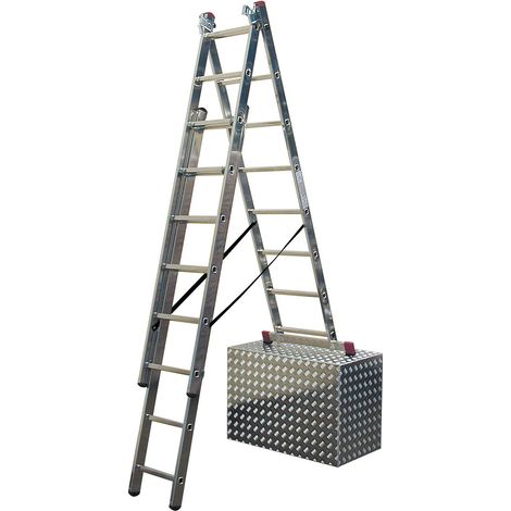 Krause Aluminium-Vielzweckleiter CORDA mit Treppenfunktion 7 m Viel-/ Mehrzweckleiter (1/10)