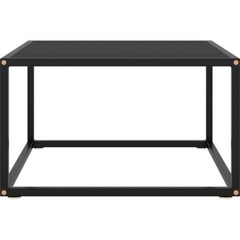 Maison Exclusive - Couchtisch Schwarz mit Schwarzem Glas 60x60x35