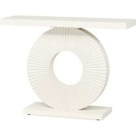 Tavolo consolle bianco in MDF e metallo 100 x 30 x 79 cm MODENUIT (1/5)