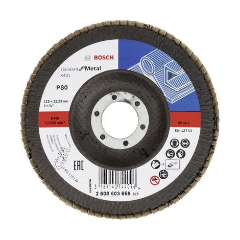 BOSCH 2608603658 PLATEAU À LAMELLE X431 STANDARD FOR METAL 125 X 22,23 MM 80 (1/2)