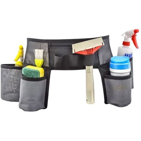 Pair Ceinture à outils en cuir, ceinture à outils de nettoyage, ceinture en nylon réglable, tablier à outils, sac ceinture professionnel, sac à outils ménager pour artisans, charpentiers, électriciens