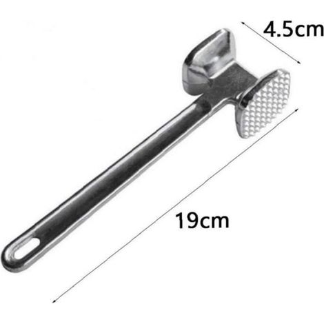 Attendrisseur À Viande - Marteau En Métal 19 Cm - Pour Steak Porc Poulet Poisson - 1 Pièce (1/4)