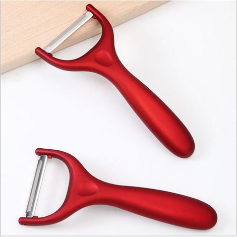 Keramik-Schäler – Ultrascharfe Klinge – Ergonomischer, rutschfester Griff – Für Gemüse, Obst, Zitrusfrüchte, Schokolade, Käse – 2er-Pack (1/5)