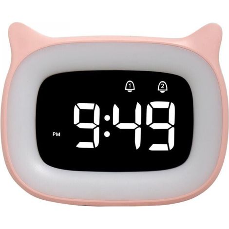 Réveil Educatif, LED Veilleuses Pendules horloges de Chambre d'enfant Kid Sleep Jour/Nuit Lumineux, Snooze Réveil 5 Couleurs,18 Types de Musique, 2 Alarmes, Fille Garcon (1/5)