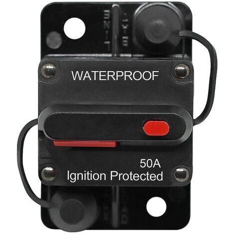 Disjoncteur de Voiture 30A - 150A, DC 12V - 48V Disjoncteur étanche avec Réinitialisation Manupour Moteur Auto Voiture Marine Bateau Vélo Stéréo Audio, 50A (1/5)