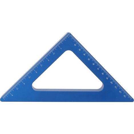 Équerre aluminium bleu 90 degrés règle triangle métrique pouce outil de mesure menuiserie carré (1/5)