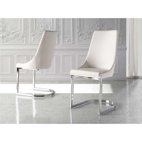 Pack de 2 sillas en color blanco CLOE 45 x 55 x 97/49 cm (largo x ancho x alto) (1/4)