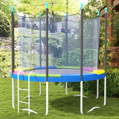 Coussin de protection trampoline 305cm avec cordon élastique résistant aux intempéries et UV anti-déchirure. multicolore