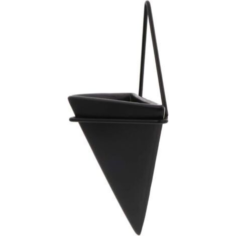 Triangle Mur Planteur Suspendu Planteur Vase Géométrique Planteur Décoration Murale Air Plante Conteneur pour La Décoration de Bureau à Domicile (Taille S Noir) (1/5)