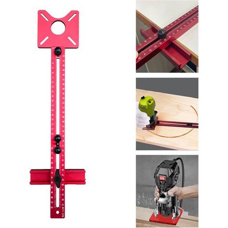 Support De Positionnement Pour Perçage Circulaire - Support De Rainurage Et De Guidage Pour Fraiseuse - Aluminium Renforcé - 1 Pièce (1/5)