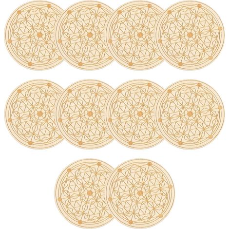 De Verre 10 Pi ces Set de Table en Bois Motif G om trique (1/5)
