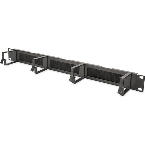 DIGITUS Paneel de Kabelmanagement de mit Leiste de Bürste - 1U - 4 Führungsbügel 44 x 60 mm - 19 Zoll - Für de Netzwerk und Kabel de Netzwerk - Schränke - Schwarz