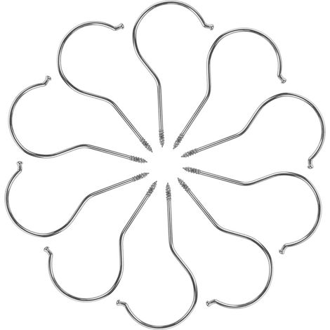 10 crochets à vis, 10 cm, 3,2 mm, fer, pour mur et rangement (1/5)