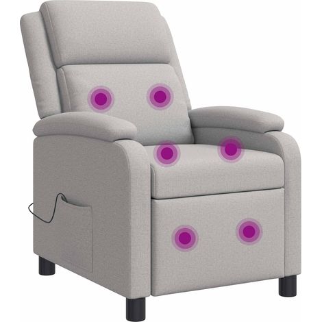 Massage Relaxsessel Wolkengrau Stoff vidaXL (1/5)