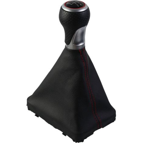 Housse anti-poussière pour pommeau de levier de vitesse Audi série 5 AUDIA 4S 4Q, noir avec surpiqûres noires et lunette brillante, 5 vitesses 135 24R, un jeu. (1/4)