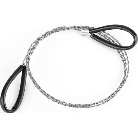 1 - Scie à fil - Acier inoxydable - Coupe bois os plastique métal mou - Outil survie camping chasse pêche - Argent - 60cm (1/5)