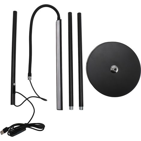 Ortviai Lampe sur pied LED avec bras flexible, 3 températures de couleur (3000K/6000K), 10 niveaux de luminosité, design minimaliste