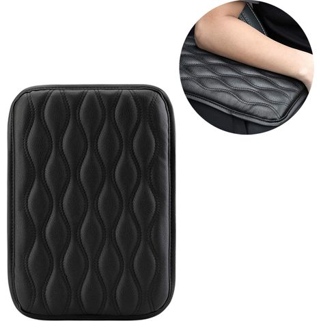Cover Console Central - Cuir PU - 29,5 x 20,8 cm - Pour Boîte Console Centrale Automobile - Avec Sangles Élastiques - 1 Pièce (1/5)