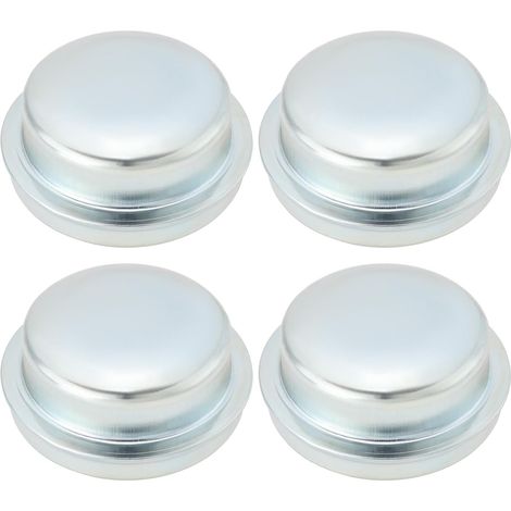4 Pièces Cache-moyeu de Roue de Remorque Cache-Poussière de Roulement Couvre-Roue de Remorque en Acier Laminé à Froid 64x28mm pour Roues de Remorque d'un Diamètre de 64mm Argent (1/5)