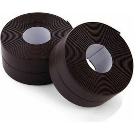 LAN 2 Rollen selbstklebendes, wasserdichtes Dichtungsband, PVC-Klebeband zum Abdichten von Wänden, Dusche, Toilette, Küche, Badezimmer (Braun) (1/5)