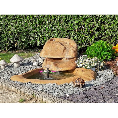 Cascata da giardino marmore con pompa e filtro con laghetto di raccolta resina (1/4)