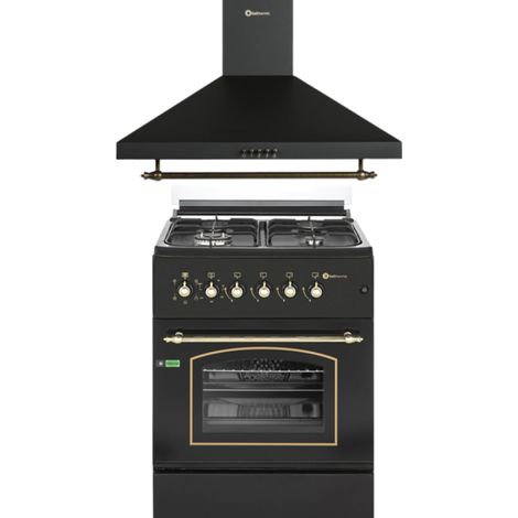 SOLTHERMIC COMBO PACK COCINA GAS F6S40E5RB CON HORNO ELÉCTRICO + CAMPANA 60