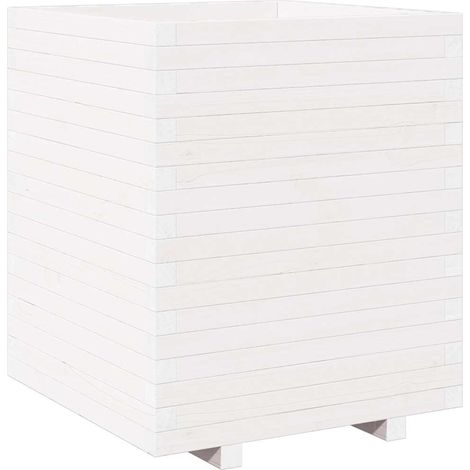 Maison Exclusive - Pflanzkübel Weiß 60x60x72,5 cm Massivholz Kief