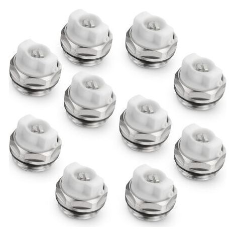 Lot de 10 bouchons de robinet de purge de radiateur manuel de 1/2"