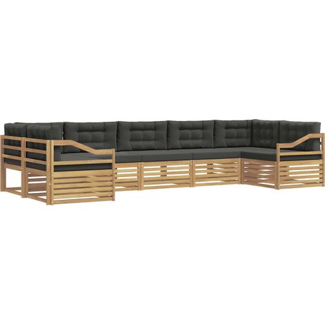 Conjunto de sofás de exterior 7 uds. Blanco y Antracita vidaXL (1/5)