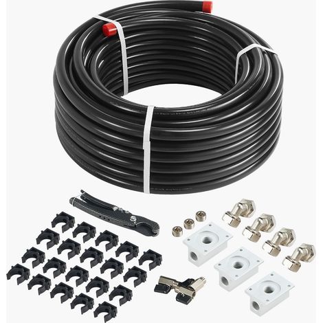 Kit de tuyauterie d'air comprimé 30m x 19mm, système de canalisation en HDPE-Aluminium, étanche, résistant à la pression, installation facile, pour ateliers et garages, noir (1/5)