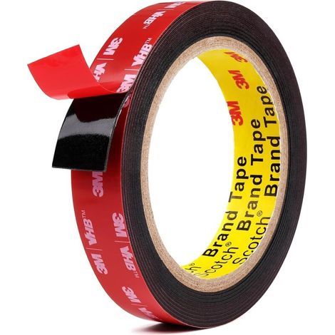 3 m doppelseitiges Klebeband, extra starkes 3 m doppelseitiges Klebeband, geeignet für Befestigungen in Autos, Wohnungen und Büros (1/5)