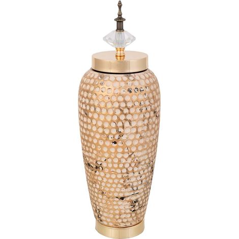 Jarron de ceramica  dorado, D14x40h cm (1/5)