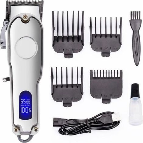 Tondeuse À Cheveux - Moteur Puissant - Niveau Sonore Faible - Batterie Rechargeable - Pour Utilisation Domestique - 1 Pièce (1/5)