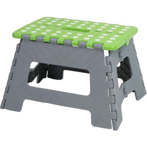 Sgabello pieghevole in plastica Verde Grigio