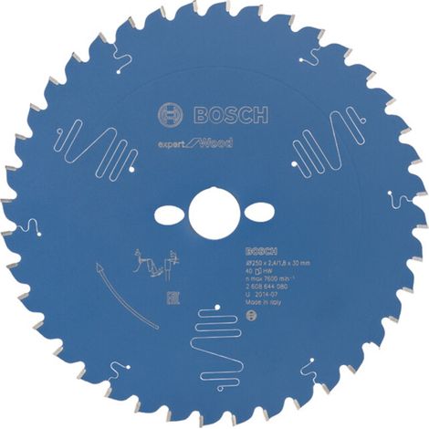 Lame de scie circulaire Bosch Expert Wood 2608644080 250x1,8x30 40Z (1/5)